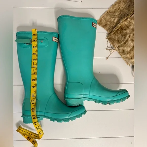 Rare Tiffany Blue Hunter Boots Size 4 boys 5 girls - Picture 7 of 13